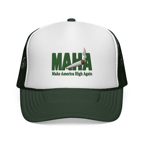 MAHA Trucker Hat – "Make America High Again" Embroidered Cannabis Cap