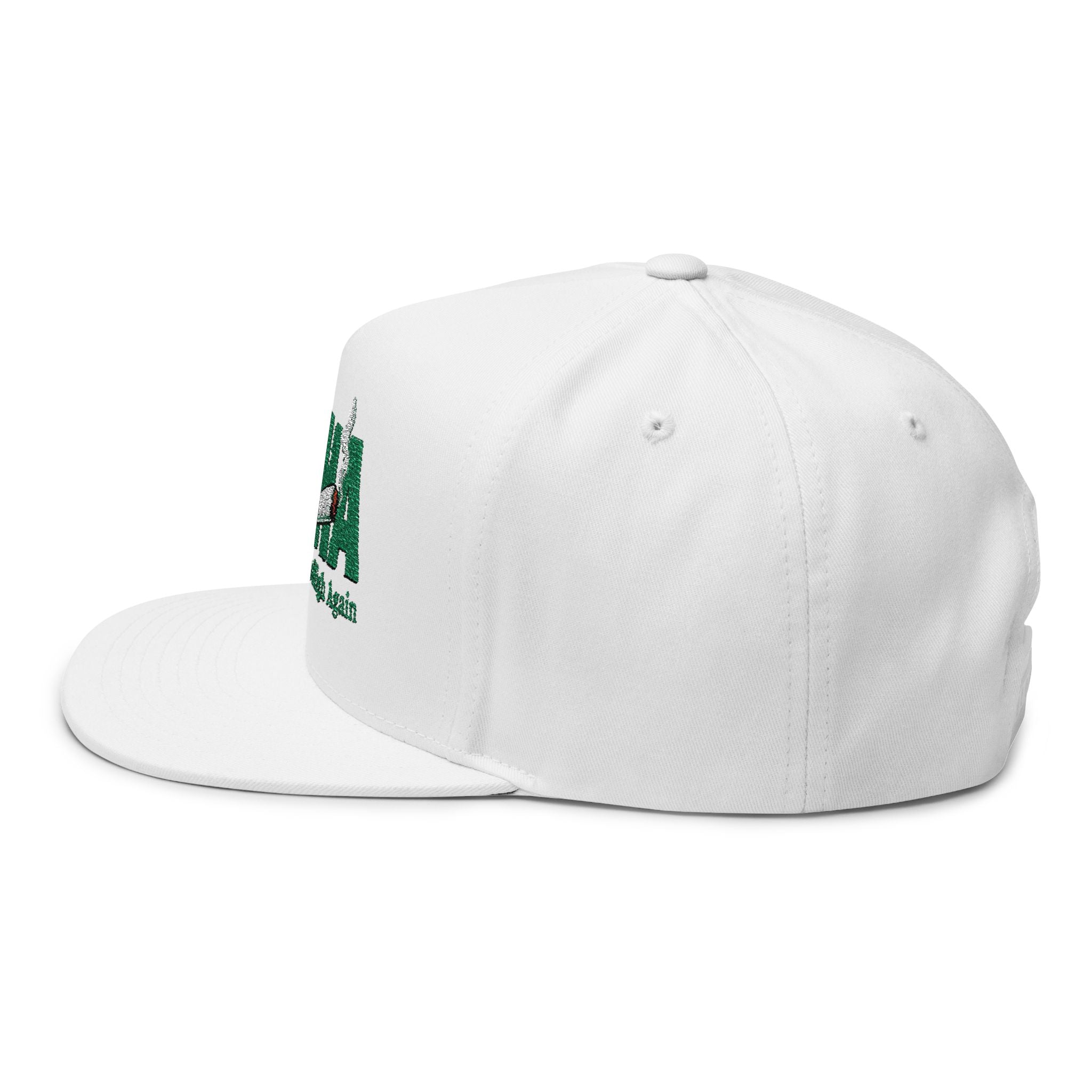 Make America High Again MAHA Embroidered Flat Bill Cap | Cannabis Leaf Joint Logo